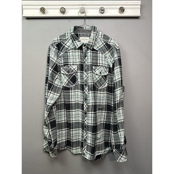 BKE Vintage‎ Athletic Fit Pearl Snap Western Shirt Mens Large Pockets Rockabilly - Picture 1 of 8